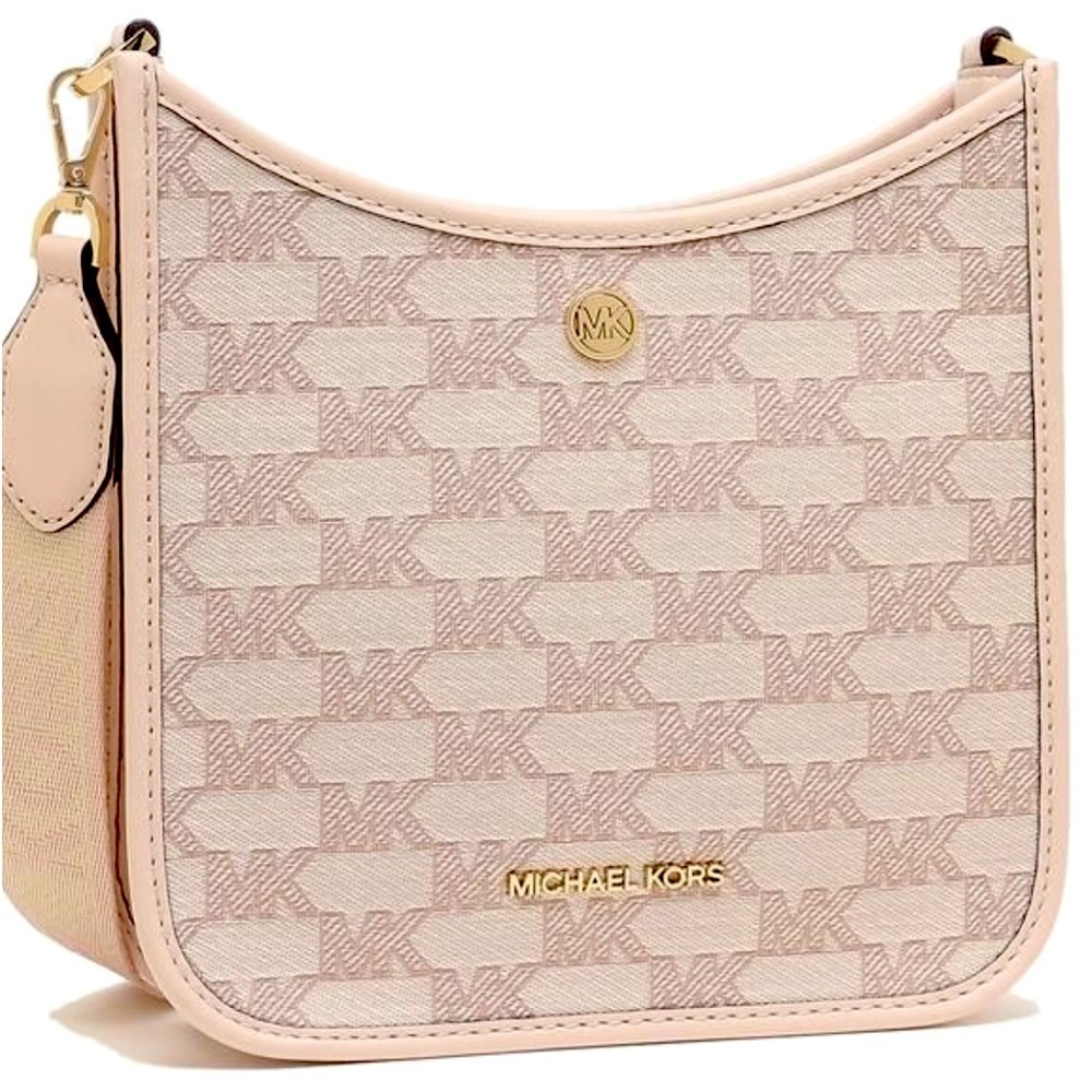 MICHAEL KORS Briley Small Logo Messenger Bag POWDER BLUSH MULTI COLOR